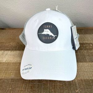 NEW Tommy Bahama Mesh Trucker‎ Hat Snapback Adjusts White Gray Margarita Recipe